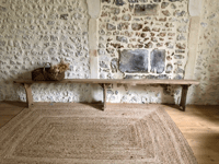 Image 1 of Grand banc de ferme ancien en bois 3 mètres 