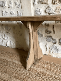 Image 3 of Grand banc de ferme ancien en bois 3 mètres 