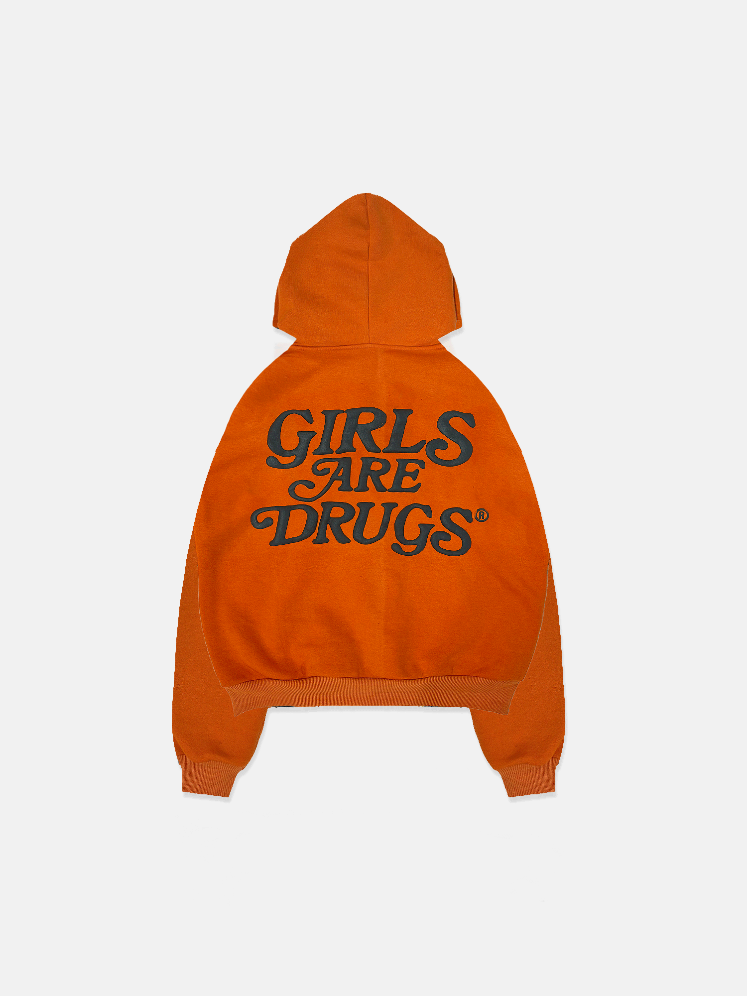 Image of GIRLS ARE DRUGS® VINTAGE ACID WASHED HOODIE - ORANGE