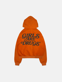 Image 2 of GIRLS ARE DRUGS® VINTAGE ACID WASHED HOODIE - ORANGE