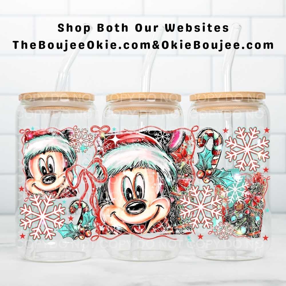 Image of Christmas Mickey Mouse Uv Dtf Wrap W0548