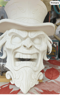 Image 3 of Tiki Style Hat Box Haunted Mansion decor mask