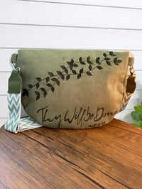 Image 2 of Sage Green Three Cross Burned Crossbody Purse, Fanny Pack