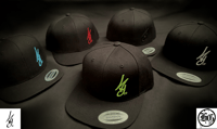 HGco Tag - Snapback Hat - Puff Embroidery - Blk w/ Green Underbill