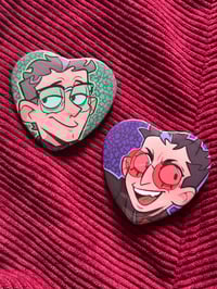 Image 2 of Oswald Pinback Heart Button