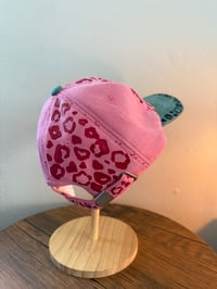 Image 2 of Two Tone Leopard Print Hand Burned Baseball Cap