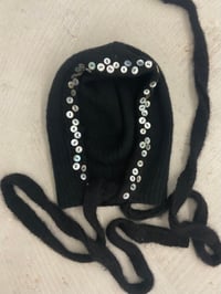 Image 1 of Merino wool  Bonnet with Mother-of-Pearl Buttons