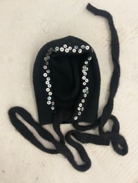 Image 2 of Merino wool  Bonnet with Mother-of-Pearl Buttons