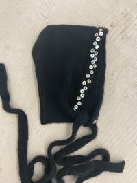 Image 3 of Merino wool  Bonnet with Mother-of-Pearl Buttons