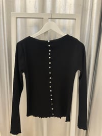 Image 2 of Long sleeve cotton top with hand-sewn mother-of-pearl buttons