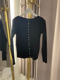 Image 3 of Long sleeve cotton top with hand-sewn mother-of-pearl buttons