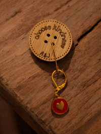 Choose Kindness Button & Heart Stitch Marker