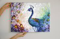 Vibrant Peacock Canvas Wall Original Acrylic Art