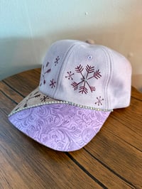 Image 4 of Transformation Collection Tooled Leather Two Tone Suede Baseball Caps