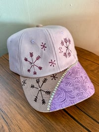 Image 6 of Transformation Collection Tooled Leather Two Tone Suede Baseball Caps