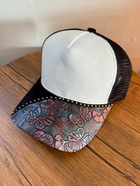 Image 12 of Transformation Collection Tooled Leather Two Tone Suede Baseball Caps