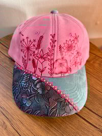 Image 15 of Transformation Collection Tooled Leather Two Tone Suede Baseball Caps