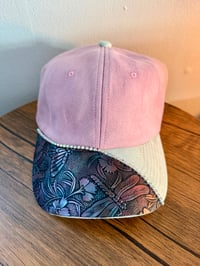 Image 17 of Transformation Collection Tooled Leather Two Tone Suede Baseball Caps