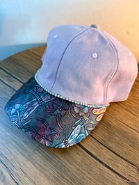 Image 21 of Transformation Collection Tooled Leather Two Tone Suede Baseball Caps