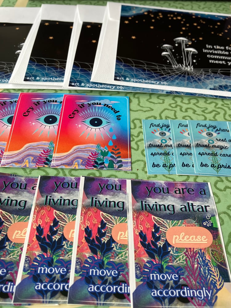 Image of card & sticker set - webs 