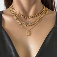 Image 1 of 4 piece Lock and Pin Necklace Set