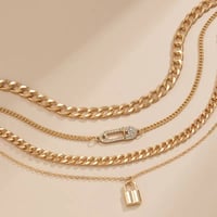 Image 3 of 4 piece Lock and Pin Necklace Set