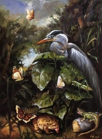 Heron in the forest