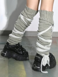 Image 2 of Chunky Knit Tie Socks