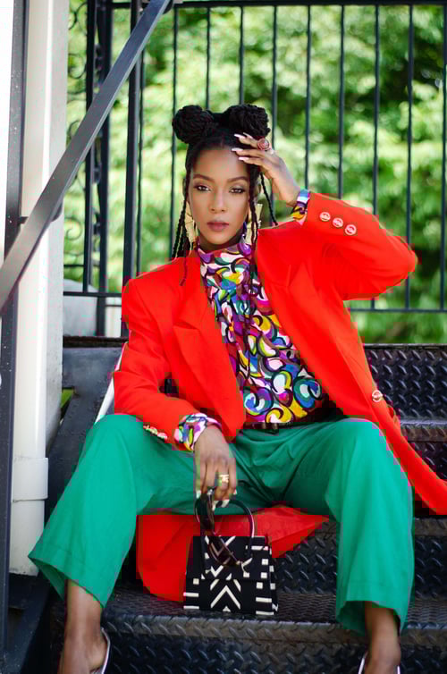 Image of Vintage Tenille Bold Tomato Double Breasted Dress/Duster