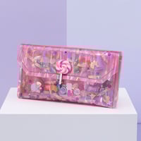 Image 2 of Pink Vinyl Holographic Candy Treats Large Clutch