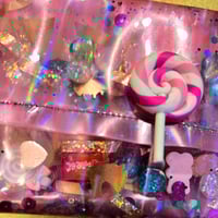 Image 4 of Pink Vinyl Holographic Candy Treats Large Clutch