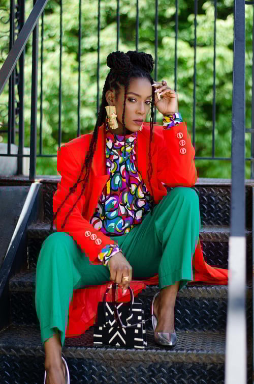 Image of Vintage Tenille Bold Tomato Double Breasted Dress/Duster