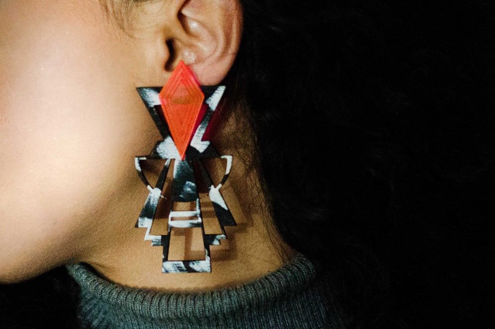 Image of Custom Nova Mothership Hand Painted Earrings