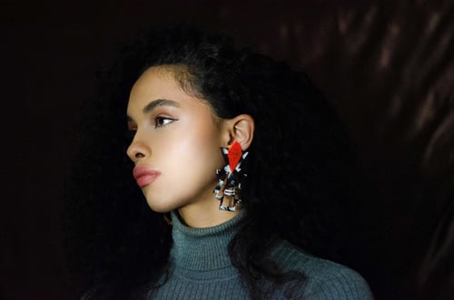 Image of Custom Nova Mothership Hand Painted Earrings