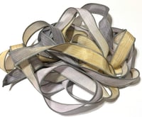 Image 3 of 1PC. GHOST TOWN 42" hand dyed wrist wrap bracelet silk ribbon//Yoga wrist wrap bracelet ribbon