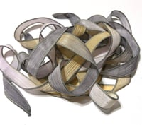 Image 2 of 1PC. GHOST TOWN 42" hand dyed wrist wrap bracelet silk ribbon//Yoga wrist wrap bracelet ribbon