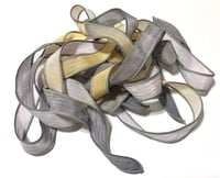 Image 4 of 1PC. GHOST TOWN 42" hand dyed wrist wrap bracelet silk ribbon//Yoga wrist wrap bracelet ribbon