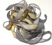 Image 6 of 1PC. GHOST TOWN 42" hand dyed wrist wrap bracelet silk ribbon//Yoga wrist wrap bracelet ribbon