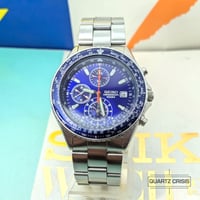 Image 3 of 2010 Seiko Flightmaster SND255 Blue Pilot's Quartz Chronograph (7t92-0CF0)