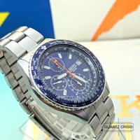 Image 5 of 2010 Seiko Flightmaster SND255 Blue Pilot's Quartz Chronograph (7t92-0CF0)
