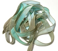 Image 2 of 1PC. SEA TURTLE 42" hand dyed wrist wrap bracelet silk ribbon//Yoga wrist wrap bracelet ribbon