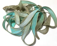 Image 4 of 1PC. SEA TURTLE 42" hand dyed wrist wrap bracelet silk ribbon//Yoga wrist wrap bracelet ribbon