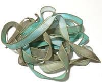 Image 1 of 1PC. SEA TURTLE 42" hand dyed wrist wrap bracelet silk ribbon//Yoga wrist wrap bracelet ribbon