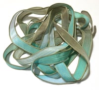 Image 6 of 1PC. SEA TURTLE 42" hand dyed wrist wrap bracelet silk ribbon//Yoga wrist wrap bracelet ribbon