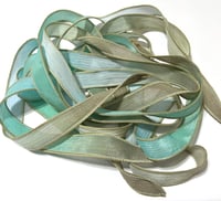 Image 7 of 1PC. SEA TURTLE 42" hand dyed wrist wrap bracelet silk ribbon//Yoga wrist wrap bracelet ribbon