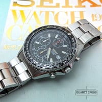 Image 1 of 2013 Seiko Flightmaster SND253 Black Pilot's Quartz Chronograph (7t92-0CF0)