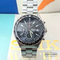Image 3 of 2013 Seiko Flightmaster SND253 Black Pilot's Quartz Chronograph (7t92-0CF0)