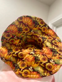 Image 3 of Handmade Scrappy Quilted Witch Hat: Upcycled Halloween Cottagecore Bird Appliqué