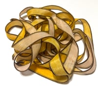 Image 1 of 1PC. HONEY POT 42" hand dyed wrist wrap bracelet silk ribbon//Yoga wrist wrap bracelet ribbon