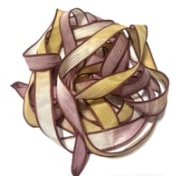 Image 1 of 1PC. ANTIQUED 42" hand dyed wrist wrap bracelet silk ribbon//Yoga wrist wrap bracelet ribbon